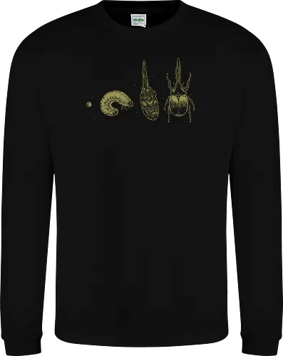 Beetle Life Cycle - hercules beetle, beetle, life cycle, dynastid beetle, dynastes hercules, rhinoceros beetle, scientific illustration, metamorphosis, entomology, exotic insect, illustration, insects, animal, nature, xmorfina - Sweatshirt