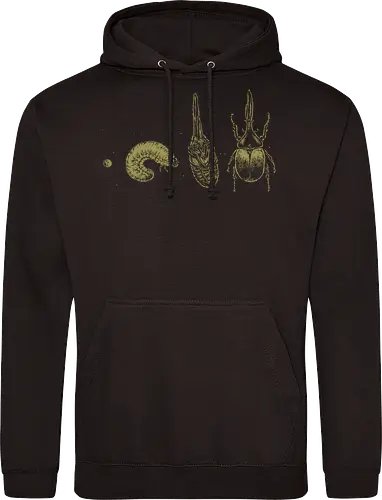 Beetle Life Cycle - hercules beetle, beetle, life cycle, dynastid beetle, dynastes hercules, rhinoceros beetle, scientific illustration, metamorphosis, entomology, exotic insect, illustration, insects, animal, nature, xmorfina - Standard Hoodie