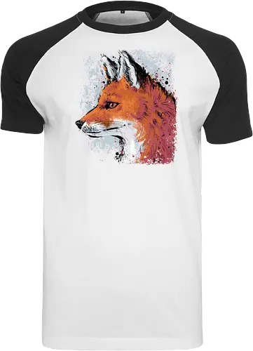 Red Fox Side Profile Painting - fox, painting, red fox, fox lover, watercolor, side profile, autumn, fall, winter, animal, nature, xmorfina - Raglan T-Shirt