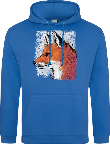 Red Fox Side Profile Painting - fox, painting, red fox, fox lover, watercolor, side profile, autumn, fall, winter, animal, nature, xmorfina - Standard Hoodie