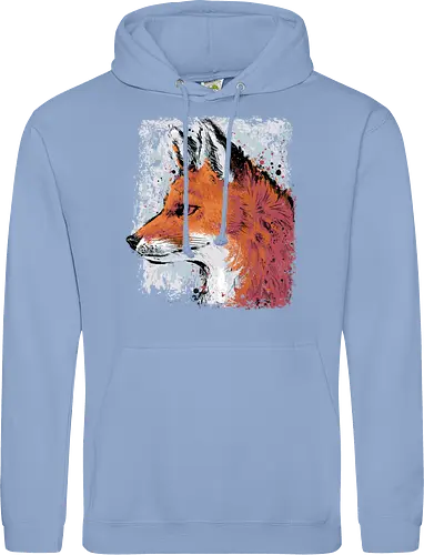 Red Fox Side Profile Painting - fox, painting, red fox, fox lover, watercolor, side profile, autumn, fall, winter, animal, nature, xmorfina - Standard Hoodie