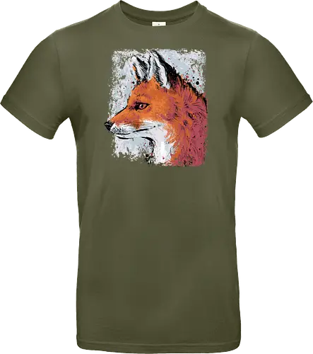 Red Fox Side Profile Painting - fox, painting, red fox, fox lover, watercolor, side profile, autumn, fall, winter, animal, nature, xmorfina - Standard T-Shirt