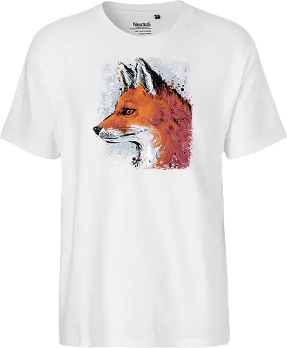 Red Fox Side Profile Painting - fox, painting, red fox, fox lover, watercolor, side profile, autumn, fall, winter, animal, nature, xmorfina - Fairtrade T-Shirt