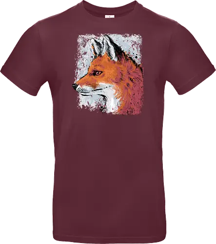 Red Fox Side Profile Painting - fox, painting, red fox, fox lover, watercolor, side profile, autumn, fall, winter, animal, nature, xmorfina - Standard T-Shirt