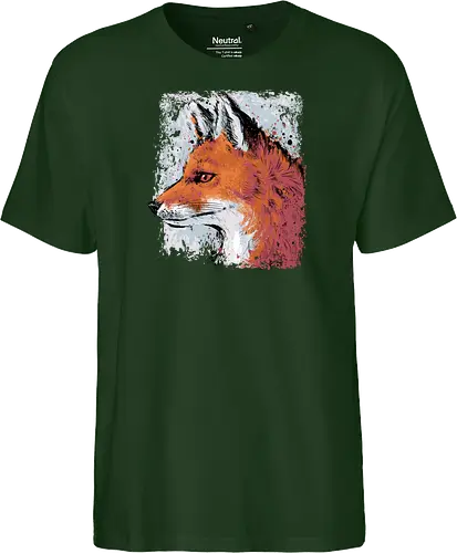 Red Fox Side Profile Painting - fox, painting, red fox, fox lover, watercolor, side profile, autumn, fall, winter, animal, nature, xmorfina - Fairtrade T-Shirt