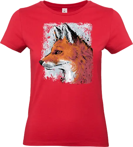 Red Fox Side Profile Painting - fox, painting, red fox, fox lover, watercolor, side profile, autumn, fall, winter, animal, nature, xmorfina - Standard T-Shirt (Women)