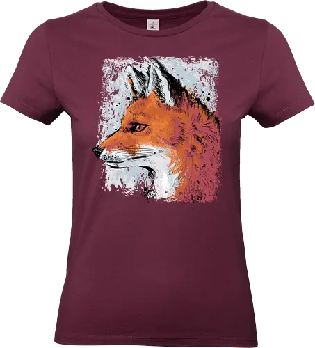 Red Fox Side Profile Painting - fox, painting, red fox, fox lover, watercolor, side profile, autumn, fall, winter, animal, nature, xmorfina - Standard T-Shirt (Women)