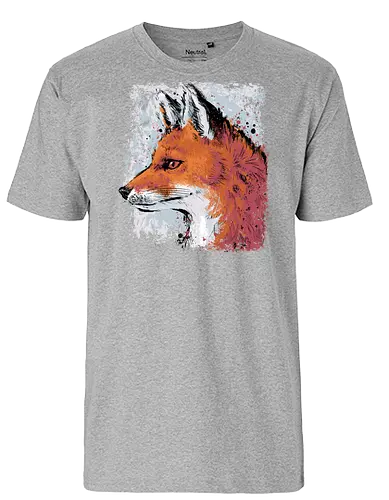 Red Fox Side Profile Painting - fox, painting, red fox, fox lover, watercolor, side profile, autumn, fall, winter, animal, nature, xmorfina - Fairtrade T-Shirt