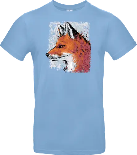 Red Fox Side Profile Painting - fox, painting, red fox, fox lover, watercolor, side profile, autumn, fall, winter, animal, nature, xmorfina - Standard T-Shirt