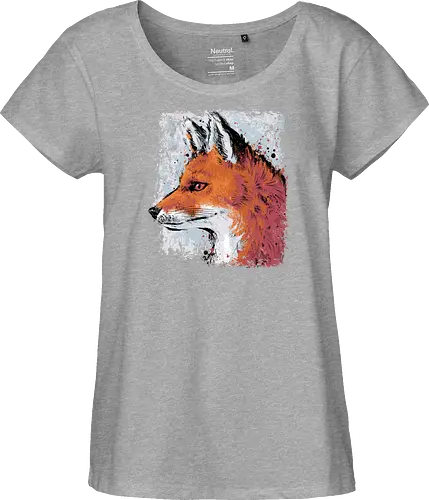 Red Fox Side Profile Painting - fox, painting, red fox, fox lover, watercolor, side profile, autumn, fall, winter, animal, nature, xmorfina - Fairtrade Girl Shirt