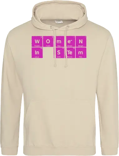 Women in STEM Periodic Table - women in stem, stem, steminist, periodic table, science, woman, girl, technology, engineering, maths, power, text, pink, love, xmorfina - Standard Hoodie