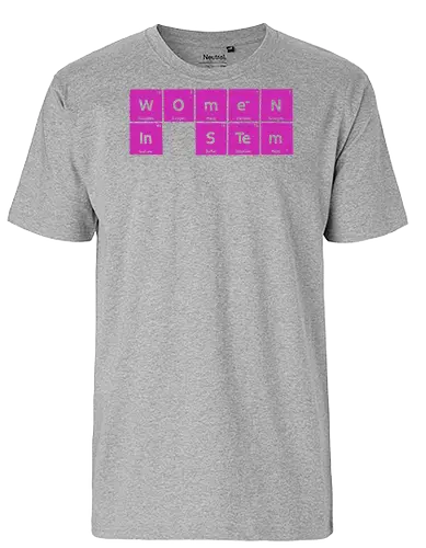 Women in STEM Periodic Table - women in stem, stem, steminist, periodic table, science, woman, girl, technology, engineering, maths, power, text, pink, love, xmorfina - Fairtrade T-Shirt