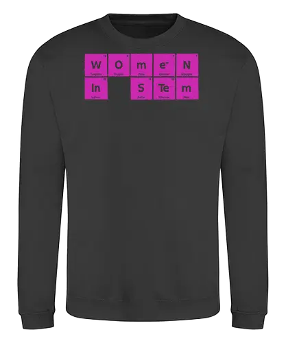 Women in STEM Periodic Table - women in stem, stem, steminist, periodic table, science, woman, girl, technology, engineering, maths, power, text, pink, love, xmorfina - Sweatshirt
