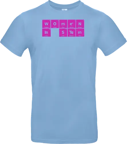 Women in STEM Periodic Table - women in stem, stem, steminist, periodic table, science, woman, girl, technology, engineering, maths, power, text, pink, love, xmorfina - Standard T-Shirt