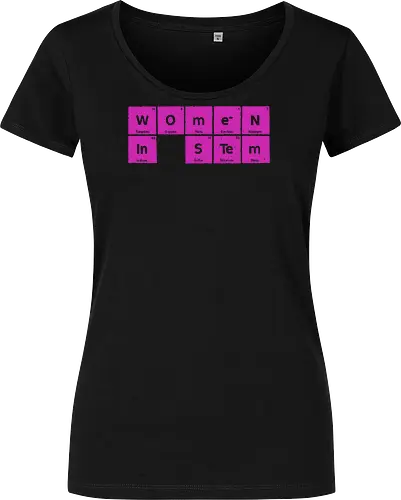 Women in STEM Periodic Table - women in stem, stem, steminist, periodic table, science, woman, girl, technology, engineering, maths, power, text, pink, love, xmorfina - Women T-Shirt
