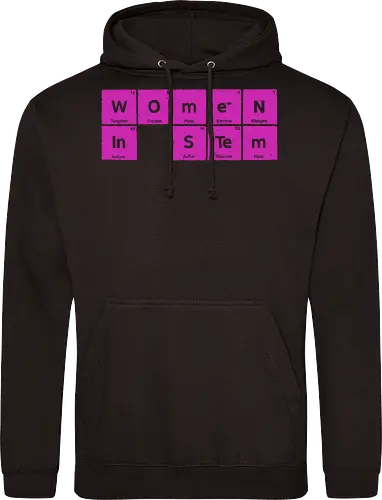 Women in STEM Periodic Table - women in stem, stem, steminist, periodic table, science, woman, girl, technology, engineering, maths, power, text, pink, love, xmorfina - Standard Hoodie