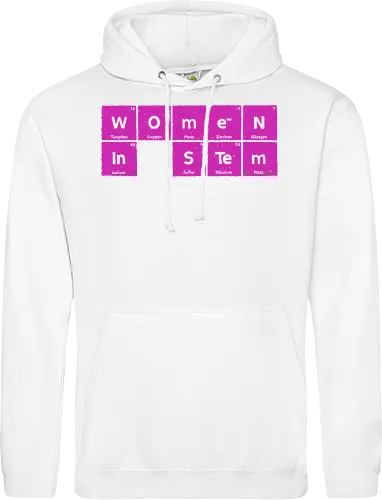 Women in STEM Periodic Table - women in stem, stem, steminist, periodic table, science, woman, girl, technology, engineering, maths, power, text, pink, love, xmorfina - Standard Hoodie