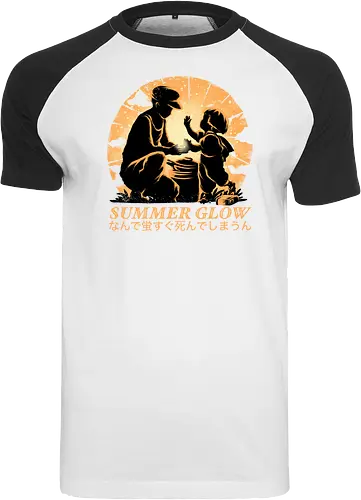Summer Glow - Grave of the fireflies, famous anime - Raglan T-Shirt