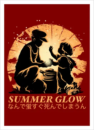 Summer Glow - Grave of the fireflies, famous anime - Artprint