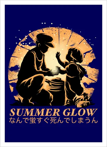 Summer Glow - Grave of the fireflies, famous anime - Artprint