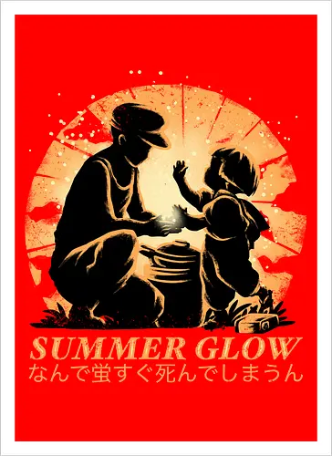Summer Glow - Grave of the fireflies, famous anime - Artprint