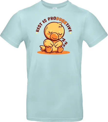 Rest is ProDUCKtive - Ente, produktiv, Schlaf, rest is productive, sleepy duck, sleeping duck, cute duck, productivity, self care, cozy duck, introvert humor, burnout, mental health, tired but trying, resting, duck meme shirt, cozy, relaxing vibes - Standard T-Shirt