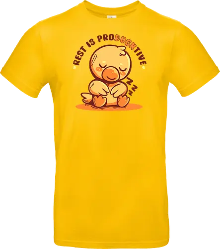 Rest is ProDUCKtive - Ente, produktiv, Schlaf, rest is productive, sleepy duck, sleeping duck, cute duck, productivity, self care, cozy duck, introvert humor, burnout, mental health, tired but trying, resting, duck meme shirt, cozy, relaxing vibes - Standard T-Shirt
