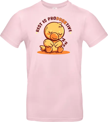 Rest is ProDUCKtive - Ente, produktiv, Schlaf, rest is productive, sleepy duck, sleeping duck, cute duck, productivity, self care, cozy duck, introvert humor, burnout, mental health, tired but trying, resting, duck meme shirt, cozy, relaxing vibes - Standard T-Shirt