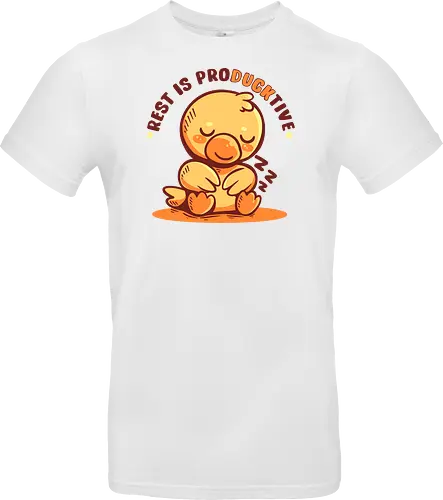 Rest is ProDUCKtive - Ente, produktiv, Schlaf, rest is productive, sleepy duck, sleeping duck, cute duck, productivity, self care, cozy duck, introvert humor, burnout, mental health, tired but trying, resting, duck meme shirt, cozy, relaxing vibes - Standard T-Shirt