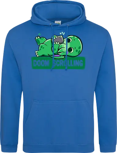 Doom Scrolling - Handy, scrollen, entspannen, doom scrolling, eldritch, tentacle monster, cosmic creature, phone addiction, internet humor, tired meme, funny monster, scroll meme, relatable humor, funny creature, social media, exhausted humor, cute monster, late night scroll - Standard Hoodie