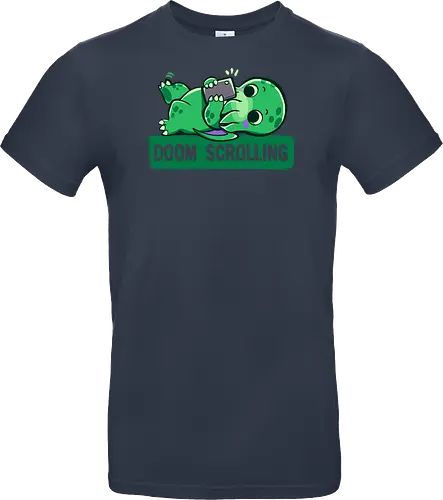 Doom Scrolling - Handy, scrollen, entspannen, doom scrolling, eldritch, tentacle monster, cosmic creature, phone addiction, internet humor, tired meme, funny monster, scroll meme, relatable humor, funny creature, social media, exhausted humor, cute monster, late night scroll - Standard T-Shirt