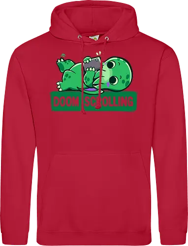 Doom Scrolling - Handy, scrollen, entspannen, doom scrolling, eldritch, tentacle monster, cosmic creature, phone addiction, internet humor, tired meme, funny monster, scroll meme, relatable humor, funny creature, social media, exhausted humor, cute monster, late night scroll - Standard Hoodie