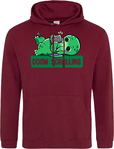 Doom Scrolling - Handy, scrollen, entspannen, doom scrolling, eldritch, tentacle monster, cosmic creature, phone addiction, internet humor, tired meme, funny monster, scroll meme, relatable humor, funny creature, social media, exhausted humor, cute monster, late night scroll - Standard Hoodie