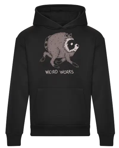 Weird Works Jimothy Raccoon - jimothy, animal, cryptid, feral, funny, jimothy raccoon, nature, quirky, raccoon, stay weird, strange, viral meme, weird, weirdo, wildlife - Heavyweight Hoodie