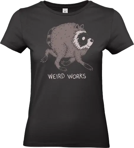 Weird Works Jimothy Raccoon - jimothy, animal, cryptid, feral, funny, jimothy raccoon, nature, quirky, raccoon, stay weird, strange, viral meme, weird, weirdo, wildlife - Standard T-Shirt (Women)