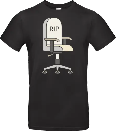 Rest In Paperwork: The RIP Office Chair - corporate burnout shirt, funny anti work tee, RIP office chair graphic, death by desk job apparel, sarcastic employee clothing, minimalist dark humor, remote worker gift, toxic workplace meme, quiet quitting streetwear, pastel office aesthetic - Standard T-Shirt