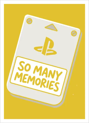Save State: The Retro Memory Card - retro gaming shirt, PS1 memory card graphic, 90s gamer apparel, vintage console streetwear, minimalist video game tee, nostalgic tech clothing, save state design, classic gaming fashion, geek chic aesthetic - Artprint