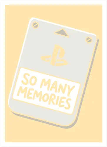 Save State: The Retro Memory Card - retro gaming shirt, PS1 memory card graphic, 90s gamer apparel, vintage console streetwear, minimalist video game tee, nostalgic tech clothing, save state design, classic gaming fashion, geek chic aesthetic - Artprint