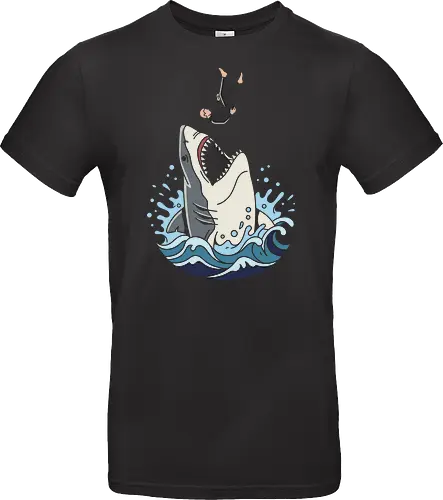 Apex Predator: The Great Dive - Great white shark shirt, ocean predator graphic tee, scuba diver apparel, marine biology streetwear, edgy shark design, retro ocean wave clothing, thriller movie aesthetic, sea monster merch, aesthetic surf fashion, deep blue sea tee - Standard T-Shirt
