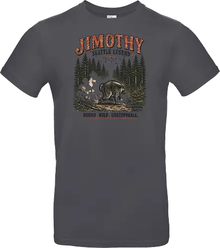 Jimothy Waschbär – Seattle Legende | Wild & Unaufhaltsam - Jimothy Waschbär, Seattle, Waschbär, Seattle Legende, Pacific Northwest, Wald, Wildtier, Space Needle, Vintage Design, Retro Stil, Tiermotiv, Natur, USA, Outdoor, Tierliebhaber - Standard T-Shirt