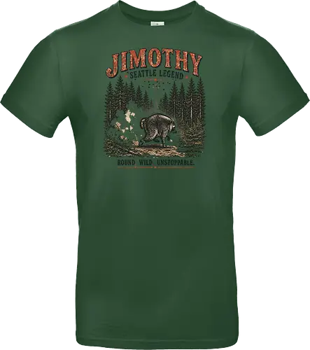 Jimothy Waschbär – Seattle Legende | Wild & Unaufhaltsam - Jimothy Waschbär, Seattle, Waschbär, Seattle Legende, Pacific Northwest, Wald, Wildtier, Space Needle, Vintage Design, Retro Stil, Tiermotiv, Natur, USA, Outdoor, Tierliebhaber - Standard T-Shirt