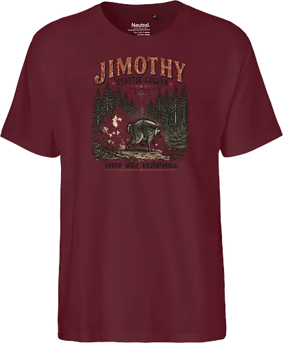Jimothy Waschbär – Seattle Legende | Wild & Unaufhaltsam - Jimothy Waschbär, Seattle, Waschbär, Seattle Legende, Pacific Northwest, Wald, Wildtier, Space Needle, Vintage Design, Retro Stil, Tiermotiv, Natur, USA, Outdoor, Tierliebhaber - Fairtrade T-Shirt
