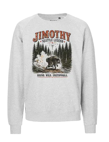 Jimothy Waschbär – Seattle Legende | Wild & Unaufhaltsam - Jimothy Waschbär, Seattle, Waschbär, Seattle Legende, Pacific Northwest, Wald, Wildtier, Space Needle, Vintage Design, Retro Stil, Tiermotiv, Natur, USA, Outdoor, Tierliebhaber - Fairtrade Sweatshirt