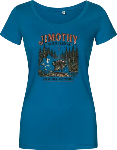 Jimothy Waschbär – Seattle Legende | Wild & Unaufhaltsam - Jimothy Waschbär, Seattle, Waschbär, Seattle Legende, Pacific Northwest, Wald, Wildtier, Space Needle, Vintage Design, Retro Stil, Tiermotiv, Natur, USA, Outdoor, Tierliebhaber - Women T-Shirt