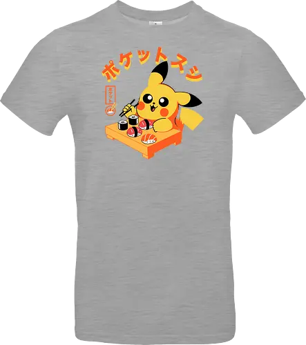 Pocket Sushi - sushi, yellow monster, fish, japanese food, cute, kawaii, anime, rice, pop culture, gaming - Standard T-Shirt