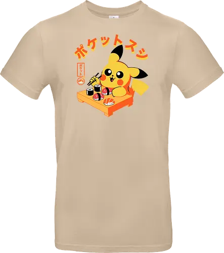 Pocket Sushi - sushi, yellow monster, fish, japanese food, cute, kawaii, anime, rice, pop culture, gaming - Standard T-Shirt