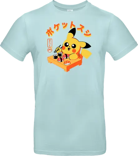 Pocket Sushi - sushi, yellow monster, fish, japanese food, cute, kawaii, anime, rice, pop culture, gaming - Standard T-Shirt
