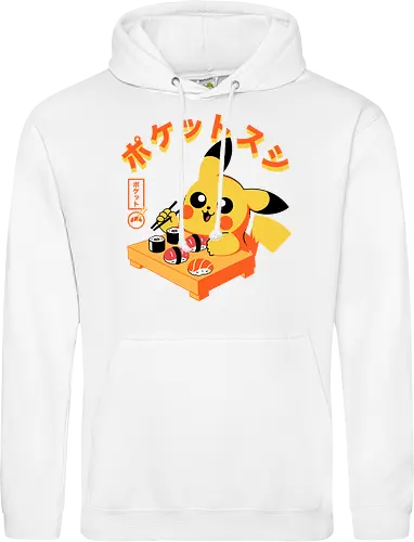 Pocket Sushi - sushi, yellow monster, fish, japanese food, cute, kawaii, anime, rice, pop culture, gaming - Standard Hoodie