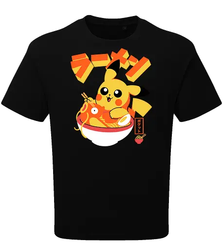 Pocket Ramen - ramen, yellow monster, fish, japanese food, kawaii, anime, noodles, pop culture, Cute, Gaming - Oversize T-Shirt