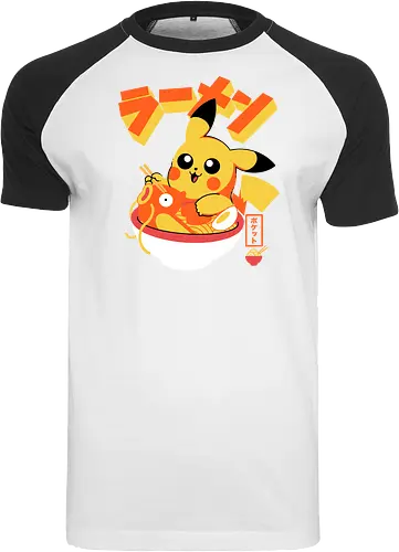 Pocket Ramen - ramen, yellow monster, fish, japanese food, kawaii, anime, noodles, pop culture, Cute, Gaming - Raglan T-Shirt